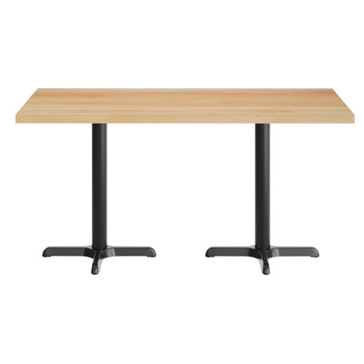 Rectangular Solid Wood Commercial Tabletop with X-Bases