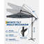 Parasol de patio décalé 10 pi avec base rotative à 360 °, abat-jour en porte-à-faux à 8 nervures pour la cour, le jardin et la piscine-352808361