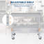 Table de préparation pour cuisine en acier inoxydable robuste, poste de travail utilitaire commercial avec dosseret réglable sous la tablette 4 roulettes pour le restaurant-barbecue de patio, 24 po x 48 po-130178311