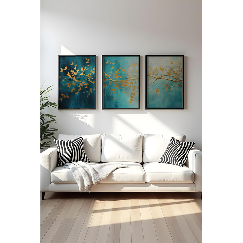 Élégantes peintures décoratives en panneau de fibres à densité moyenne (3 pièces), 8 x 12 pouces chacune | 100% panneau de fibres à densité moyenne avec une épaisseur de 0,1 pouce et 100% des cadres en bois massif avec une épaisseur de 1 pouce | Parfait pour le salon, la chambre à coucher et le bureau