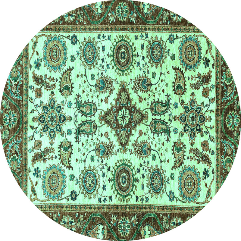Washable Oriental Indoor Rug, Round 6'