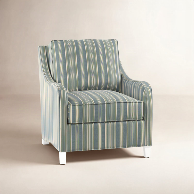 Koko Upholstered Armchair, Honey Finish, Black Buffalo Check; 0120-81