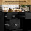 Greyden Vanity Set With LED Mirror & Power Outlets, 9 Drawers with Diamond Handles-2063545914