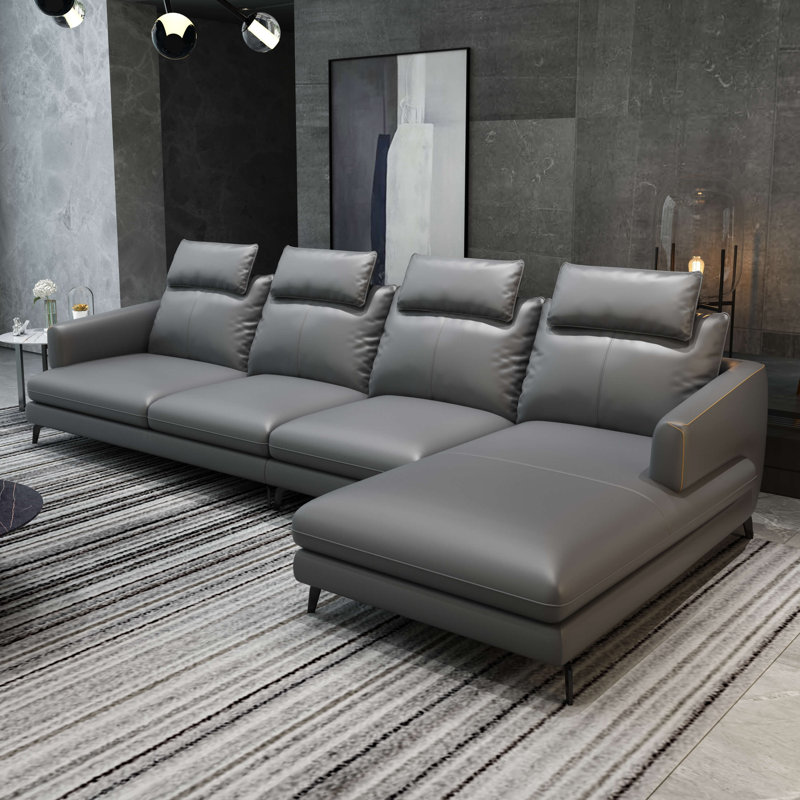 Pyle Upholstered L-Shaped Sectional, Right Hand Facing, Smokey Grey