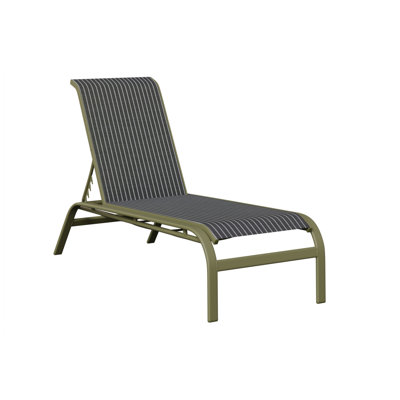Chaise longue sans accoudoirs en aluminium sauge Coakley