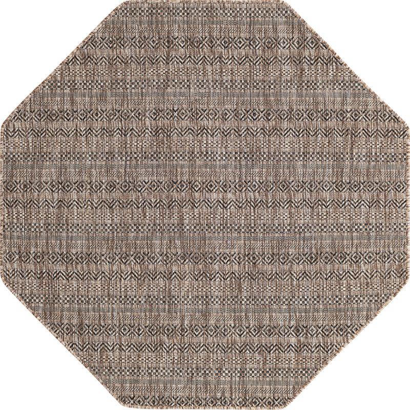 Tapis d'extérieur scintillant brun clair, Octogone 5 pi