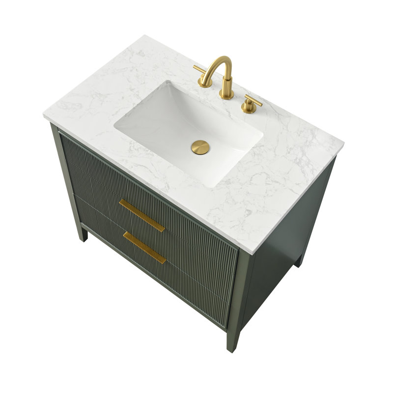 Emma 36" W Single Vanity, Vintage Green