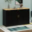 Buffet de rangement moderne avec porte avec support de rangement, îlot de cuisine avec tablettes réglables, support coulissant à 3 niveaux et tiroir-2102313517