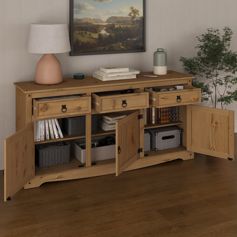 Corona 65.91'' Sideboard,  White Wash, 31.69" H x 65.91" W x 16.93" D