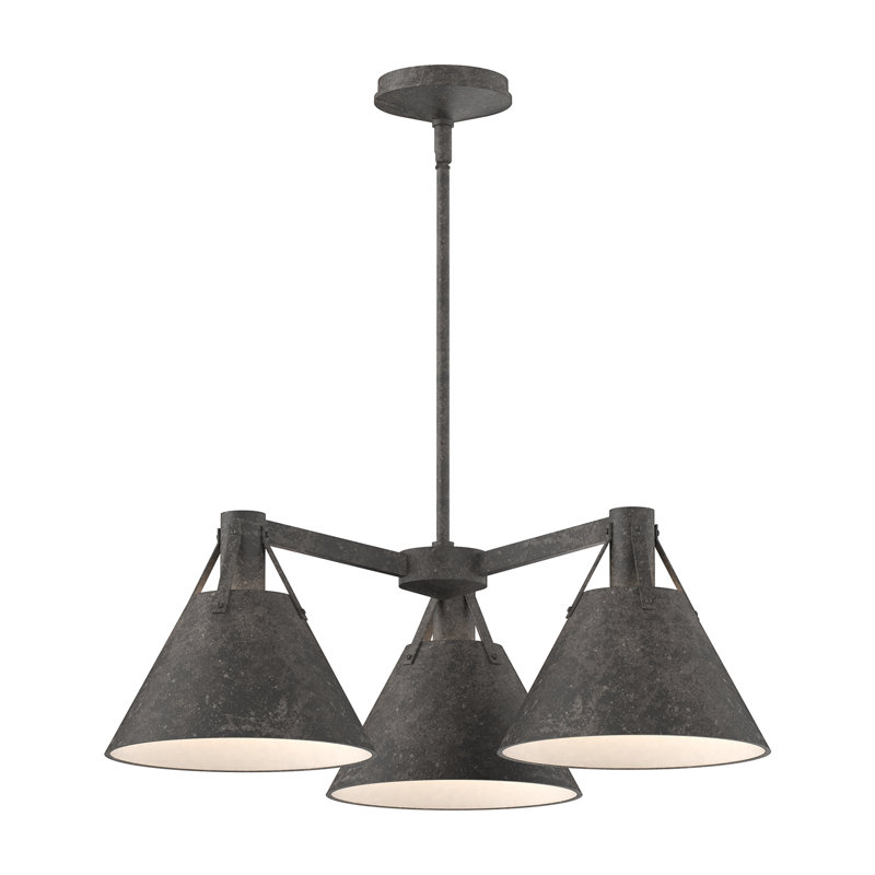 Archer Classic Steel Shade 3-Light Traditional Chandelier