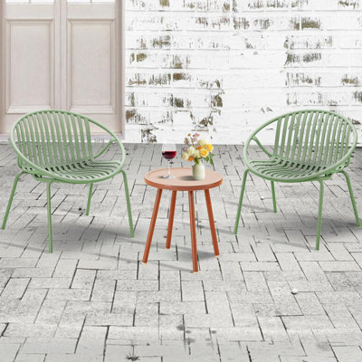 Ensemble de mobilier de patio, ensemble de conversation 3 pièces en résine tressée avec table et 2 chaises en résine, ensemble de conversation pour le jardin