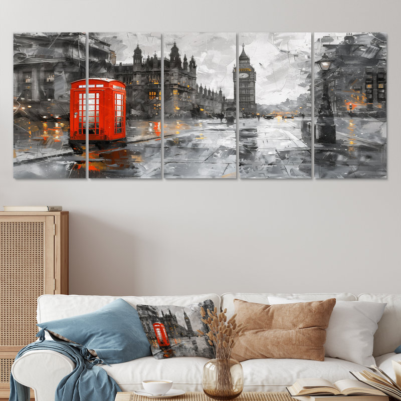 Ensemble d'art sur toile Fortier - City London, H 32 po x l 80 po