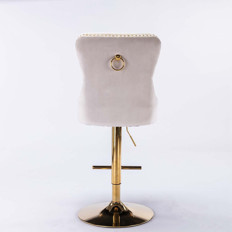Tabouret pivotant à hauteur réglable Petya, Beige