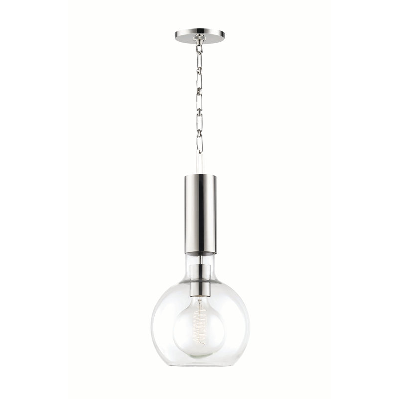 Raleigh 1 - Light Pendant, Polished Nickel, 19.5" H x 9" W x 9" D