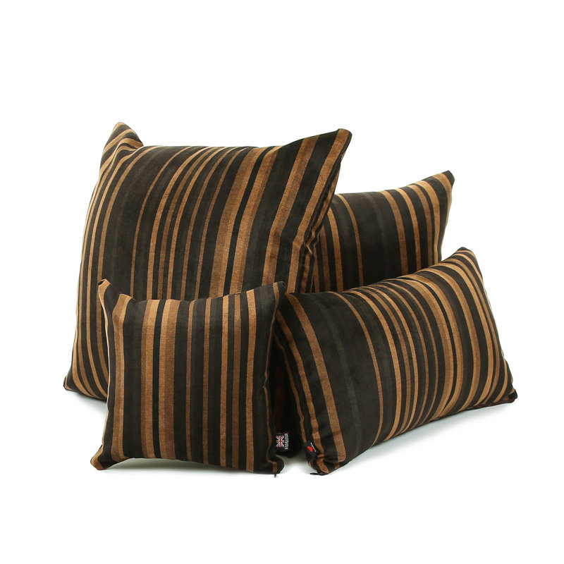 Alonzo Striped Square Cushion, 43 x 43cm, Honey