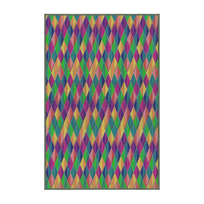 Tapis vert foncé/vert clair à motifs Rosalba