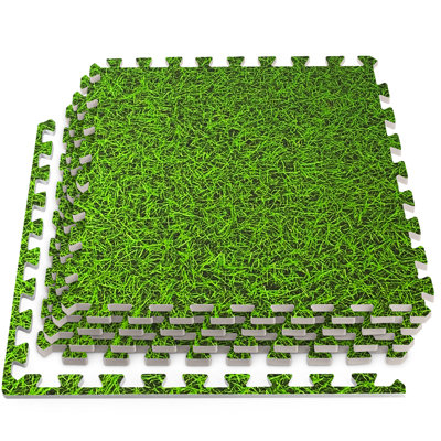 HomeCube USA 3/8 Inch Thick Interlocking Wood Grain Foam Floor Tiles for Home, Office, Workout Equipment Space, Commercial Areas, Anti-Fatigue Flooring Padding 24x24 in. 96 SQ Ft.