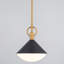 Luminaire suspendu moderne à deux tons avec îlot de cuisine noir et laiton avec abat-jour en verre blanc - base à une lumière E26 de 11,4 po-654512321-654512323