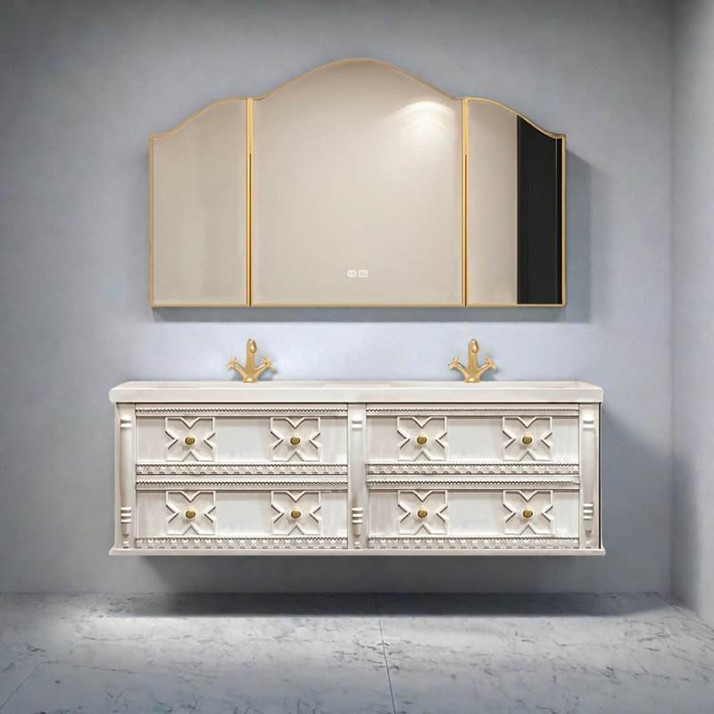 Armoire de salle de bain style français, 59"