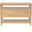 Console au fini amande grillée chaude, 2 portes en rotin naturel et grande capacité de rangement, idéale pour les intérieurs contemporains.