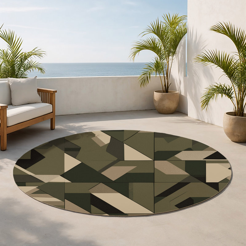 Tapis intérieur et extérieur Ops Wave, Rond 5 pi