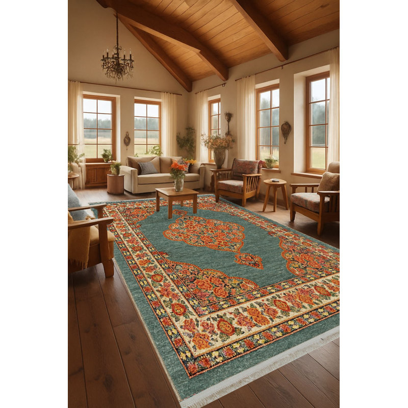Tapis vert Mosso, 3'11" x 5'11"