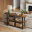 Console 63 po en bois massif avec tablettes de rangement à 3 niveaux, canapé industriel