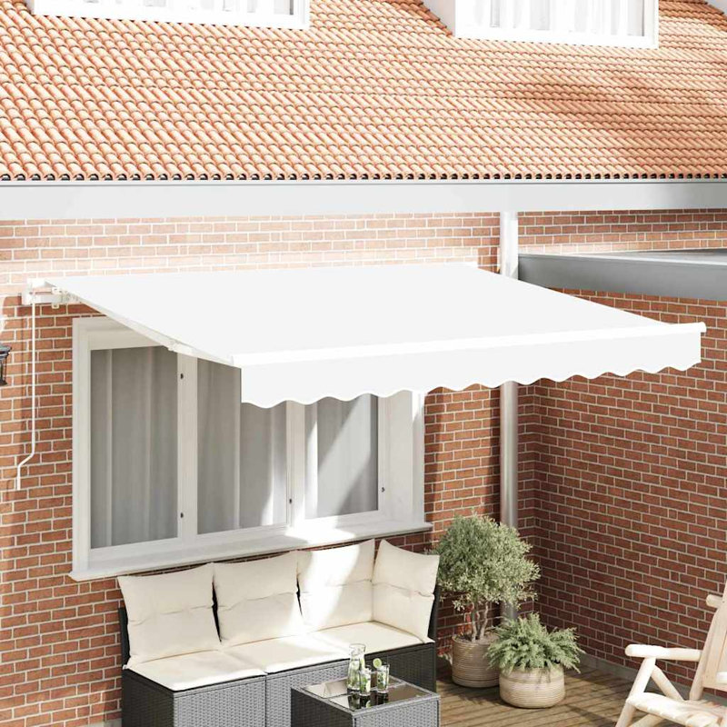 VidaXL 200 D Retractable, White, 250cm W x 200cm D, Solid Color
