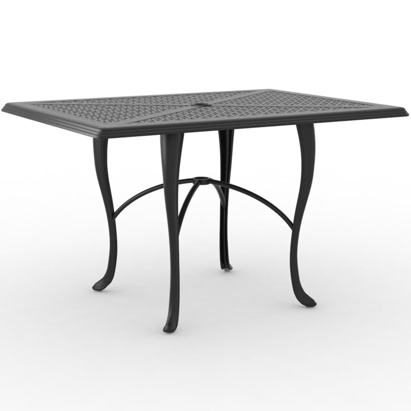 Rectangular Dining Umbrella Table, Matte White