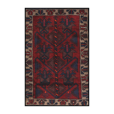 Tapis oriental rouge / gris