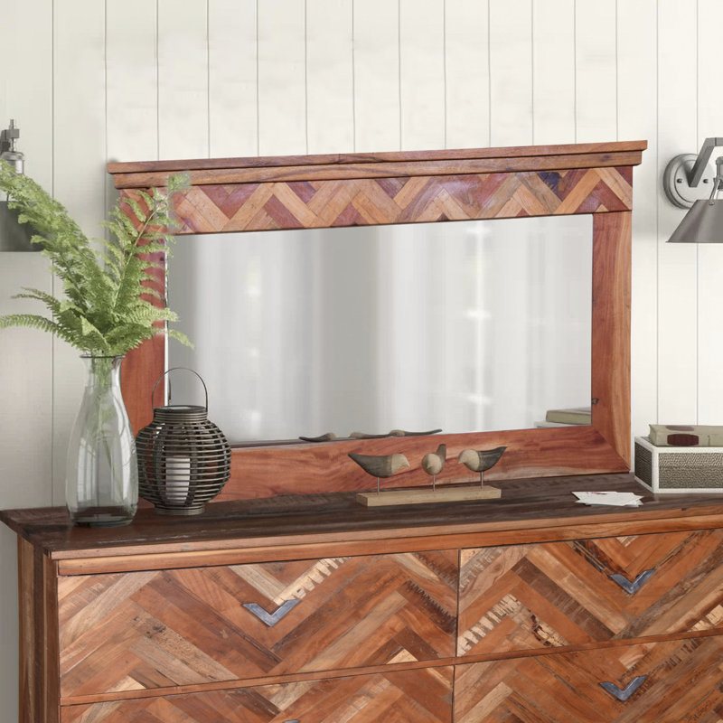 Miroir en bois récupéré Miranda, 54 x 30