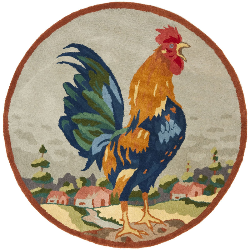 Tapis en laine touffeté à la main Novelty, Rond 4 pi