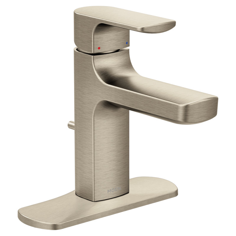 Rizon Low Arc Bathroom Faucet with Drain Assembly, Brushed Nickel