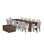 L'ensemble de cuisine 10 pièces Mid Century comprend une table rectangulaire extensible, 1 table basse, 7 chaises de salle à manger et 1 banc moderne, noyer antique-933356767-933356766-922051515