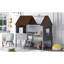 Lit mezzanine simple en bois avec deux fenêtres latérales - Améliore la tranquillité et la sécurité de la chambre (le gris rend les chambres plus amusantes