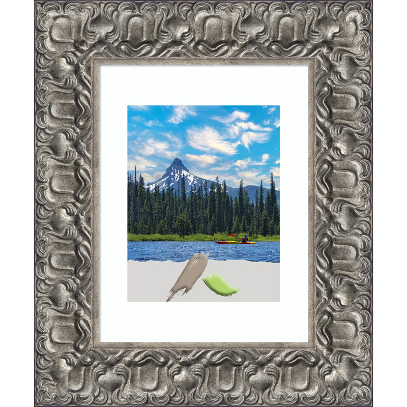 Agness Silver Wood Picture Frame with Mat, 11" x 14"