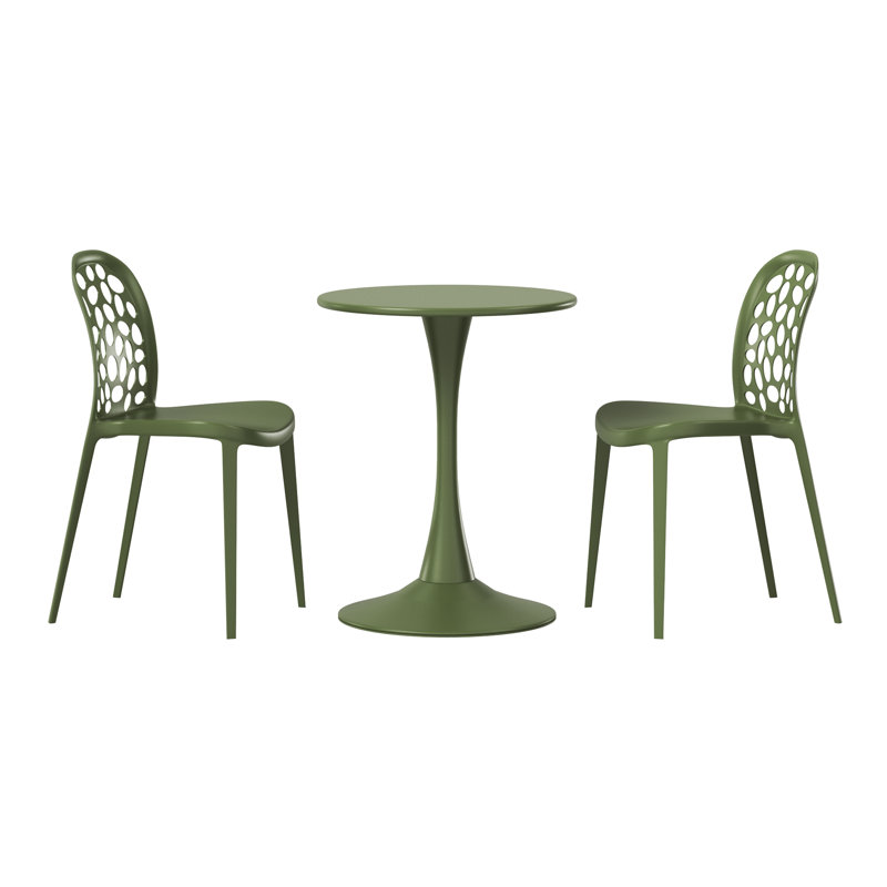 Ensemble repas d'extérieur rond, Vert