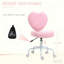 Chaise de bureau rose en forme de cœur, chaise pivotante réglable pour chambre à coucher et coiffeuse, style mignon et confortable