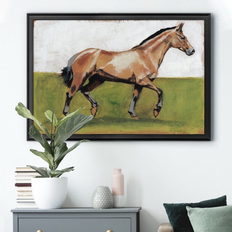 «Équitation études IV», cadre photo, impression sur toile, Noir, H 22,5 po x l 30,5 po x P 1,5 po