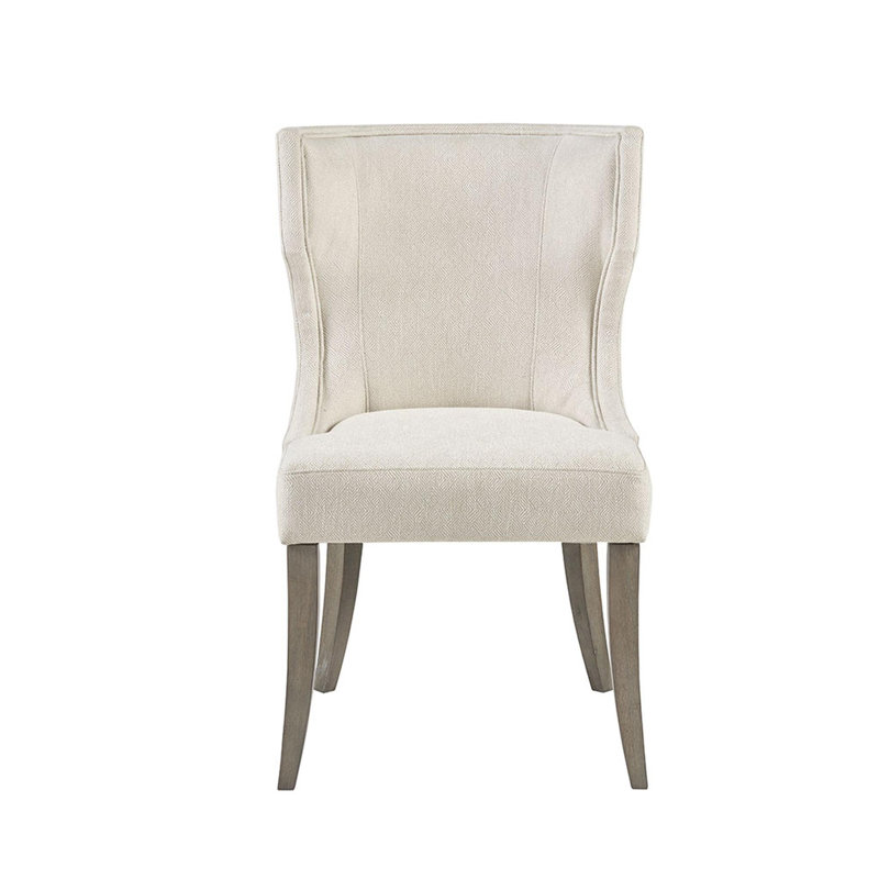 Chaise rembourrée à oreilles, Crème, crème