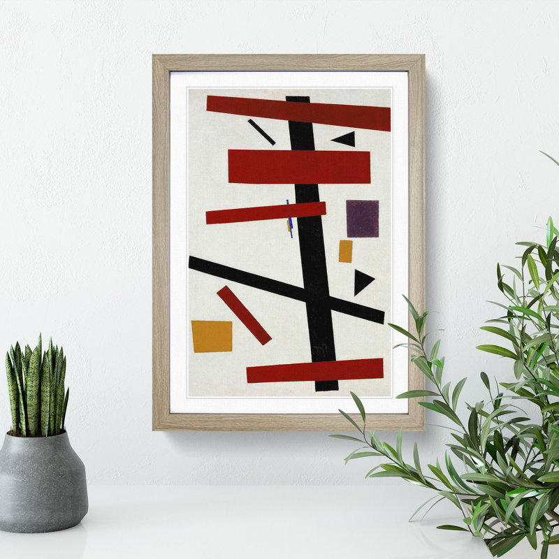 Supremus Vol.50 by Kazimir Malevich - Picture Frame Graphic Art, 48cm H x 36cm W x 2cm D, Oak Framed