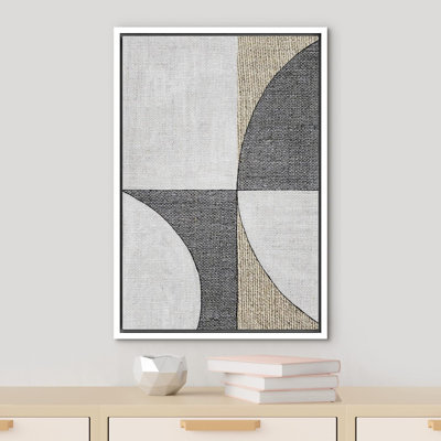 Style Mid-Century, Polygone gris, paysage, illustrations géométriques abstraites, minimaliste moderne