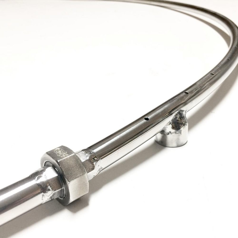 EasyFirePits Lifetime Warranted Marine Grade 316 Stainless Steel XL 2pc Single Ring Fire Pit Burner, 50" H x 2" W x 2" D