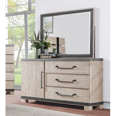 Commode combinée 3 tiroirs avec miroir Chadha