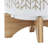 8" CHEVRON PLANTER W/ WOOD STAND, BEIGE