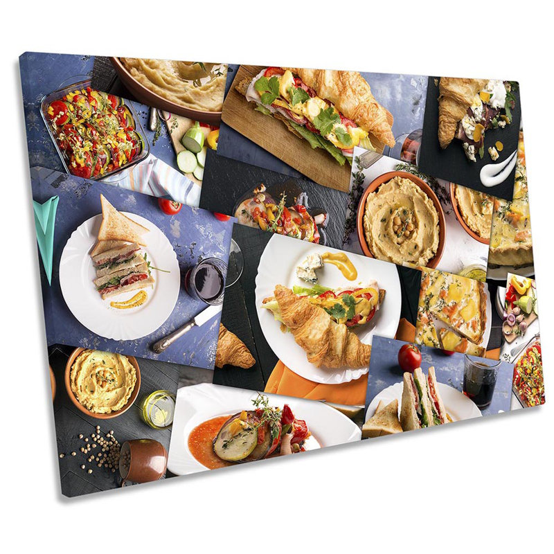 Food Collage Kitchen - Wrapped Canvas Print, 81.3cm H x 121.9cm W x 4cm D