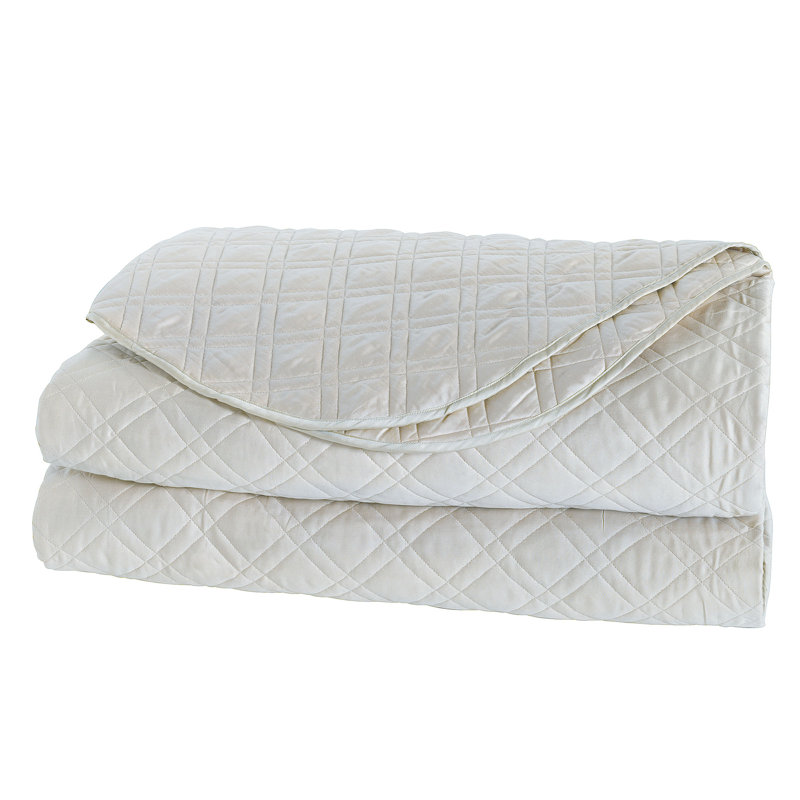 Coperta Modern & Contemporary Sateen Coverlet, Silver, Super King Coverlet