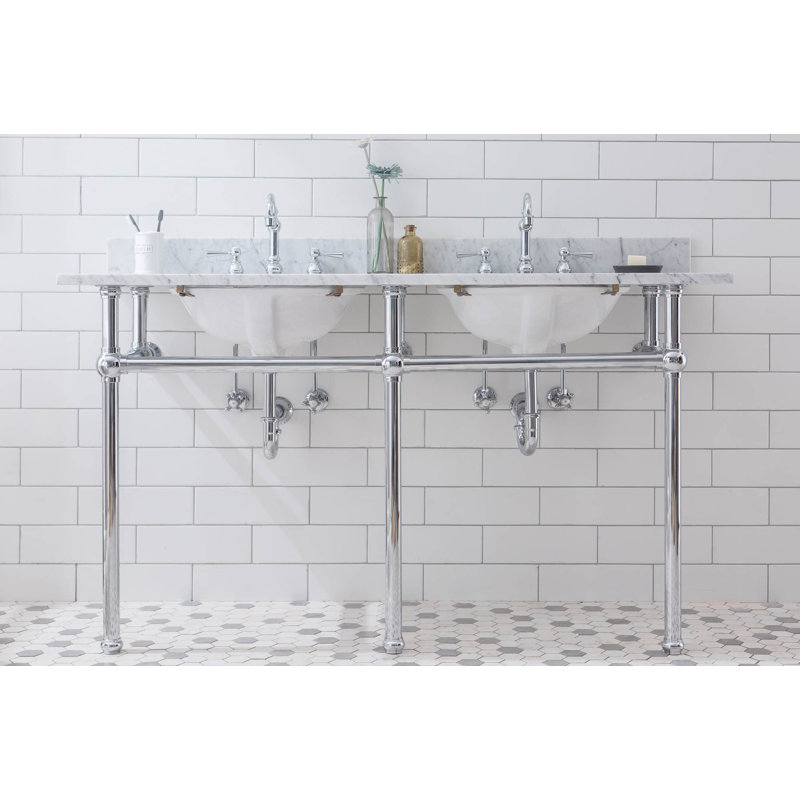 Ensemble de meuble-lavabo ovale en pierre 33 po avec robinet et trop-plein Copeland, Chrome chrome