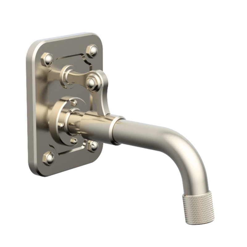 Argonaut Wall Mount Tub Spout, Polished Nickel