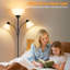 Lampe sur pied pour le salon, lampe torchère à intensité variable de 72 po avec 2 lampes de lecture pour la chambre à coucher, grande lampe debout noire, 3 ampoules incluses
